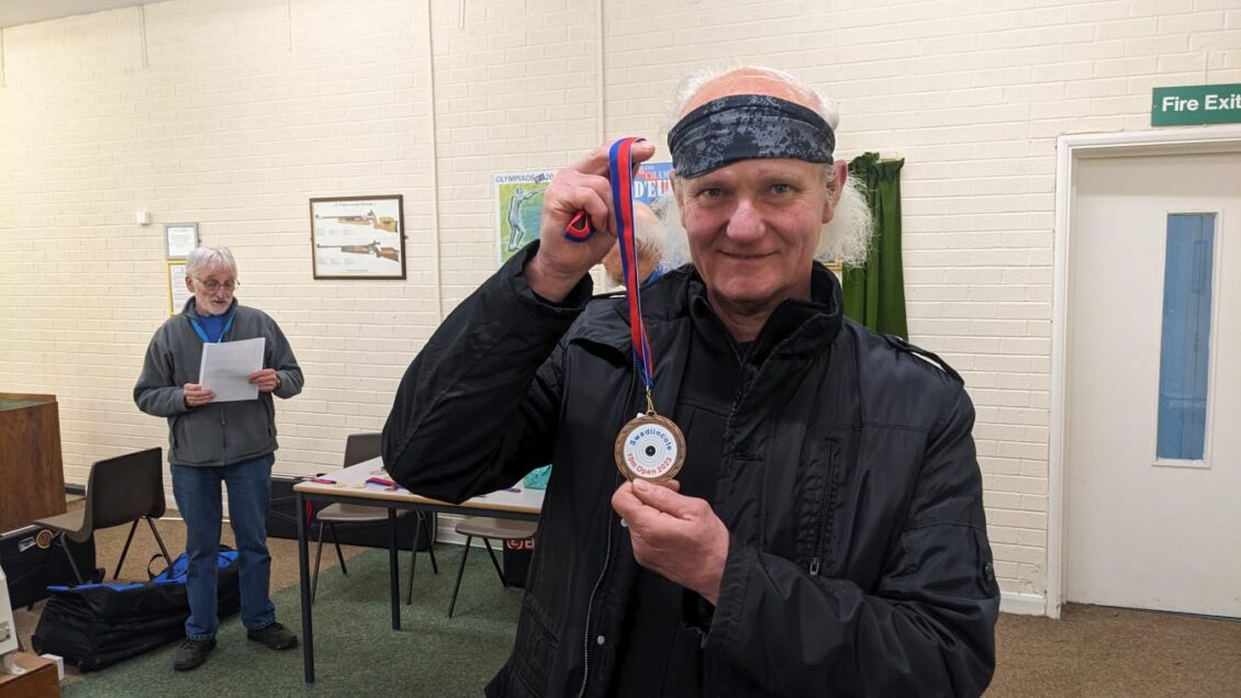Paul Watkiss with Bronze Medal at the 2023 Swadlincote Airgun Open